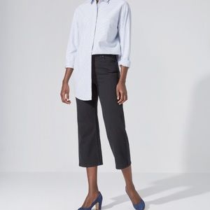 Frank & Oak High-Waist Wide-Leg Ankle Jean